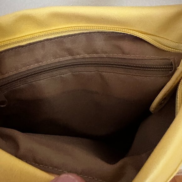 YELLOW CROSSBODY BAG, ,ULTIPLE POCKETS WITH ZIPPERS AND BUCKLE DETAILS - Picture 9 of 14